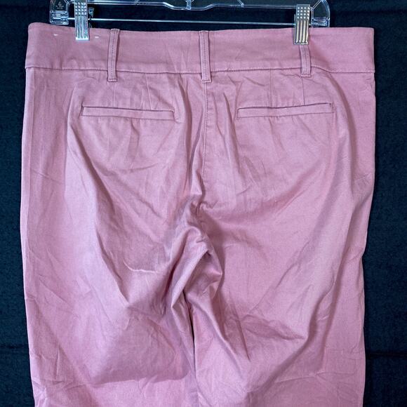 LOFT Outlet Womens Pants Pink Mid Rise Modern Roll Cuff Chino Stretch 8 - Picture 11 of 12